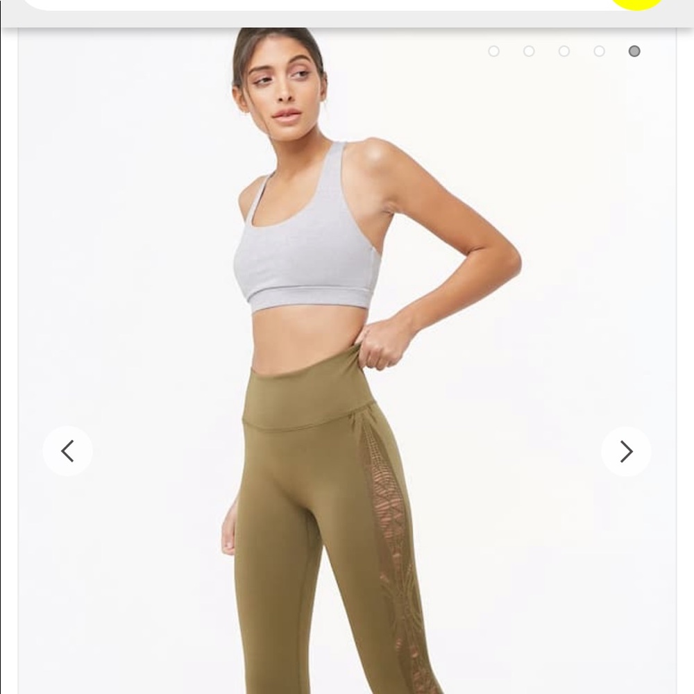 Green Forever 21 Lasercut Seamless Capri sz M